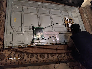 Flat screen TV opened up for repair