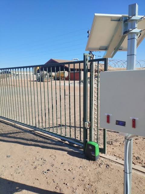 Automated gate with a solar powered gate motor